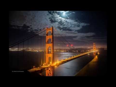 San Francisco Bay Bridge Under a Full Moon