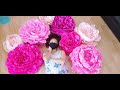 MAKING A GIANT PEONY FLOWER USING CREPE PAPER  | TIMELAPSE