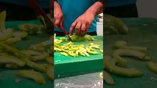 Cutting by snake gourd