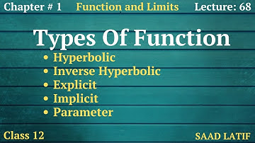 Class 12 Maths | Lecture 68 | Chapter 1 | Hyperbolic | Inverse Hyperbolic | Parametric