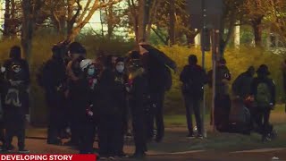 Portland Police declare 'unlawful assembly' outside East Precinct