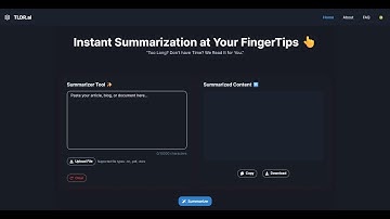 ✨ TLDR.ai - AI Powered Text Summarizer App | Demo Video