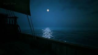 Sailboat at Night Ambience. Calm Ocean Sounds. Relax, Meditate, Sleep. Subscribe for More! 🌃😴 screenshot 2