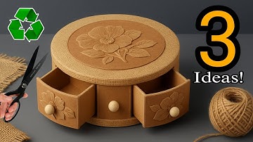 3 Amazing DIY Organizer Box from Cardboard & Fabric Scraps 😍 | Genius Upcycled Home Decor Ideas ♻️