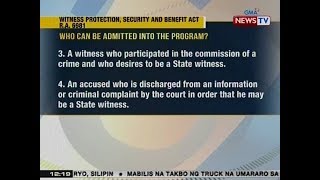 BT: Witness Protection, Security and Benefit Act, R.A. 6981