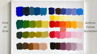 PRIMARY COLORS ONLY Acrylic Color Mixing Tutorial (ColorByFeliks)