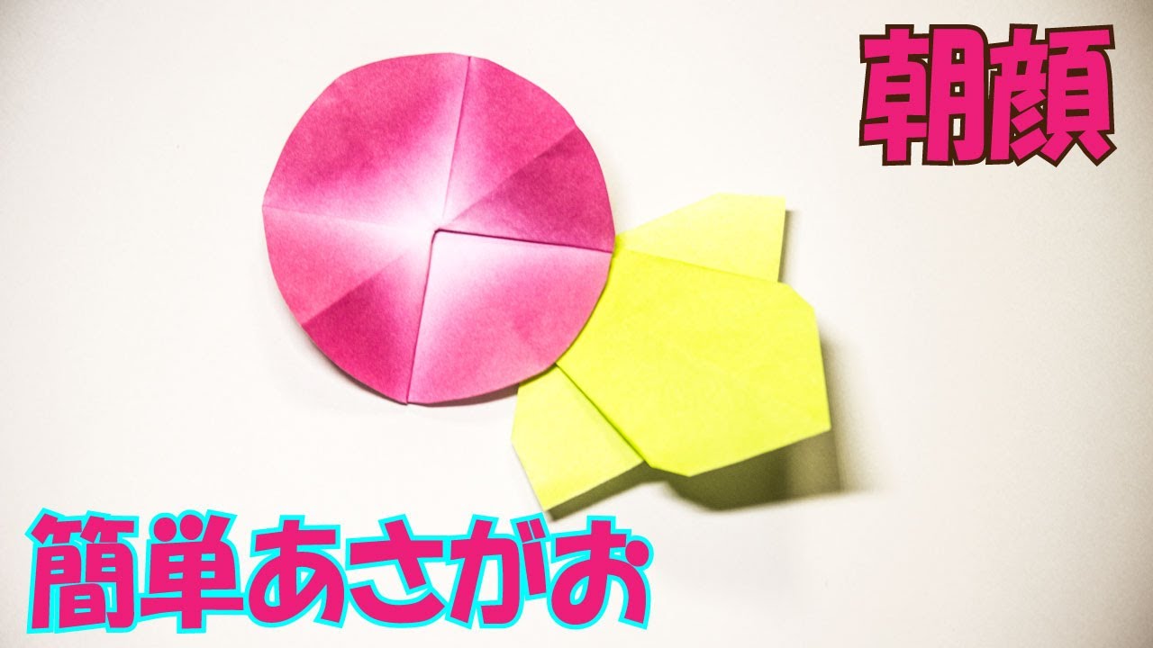 平面おりがみ 朝顔 簡単な折り方 作り方 動画