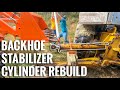 Ford New Holland 555E Backhoe Stabilizer Cylinder Rebuild