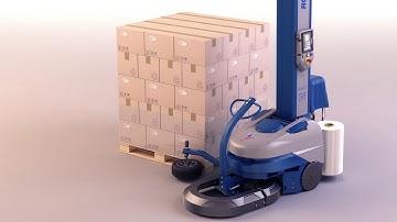 Robot S6 semi automatic portable stretch wrapper with variable roping device - Robopac USA