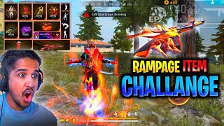 Only Rampage Items Challange 🥵 | New Legendary Rampage Bundle Challange Solo vs Squad 😧