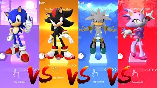 Sonic vs Shadow vs Silver Sonic vs Blaze the Cat | Tiles Hop Edm Rush screenshot 2