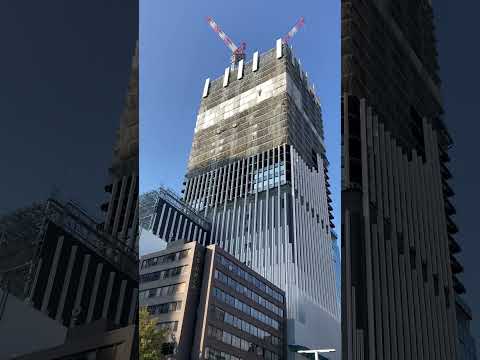 【記録映像】「ザ・ランドマーク名古屋栄」。ホテル「コンラッド名古屋」も入る超高層ビルの建設現場。北東の錦通の交差点から、2024.11.4撮影。完成時は41階建て、大分背が伸びました。