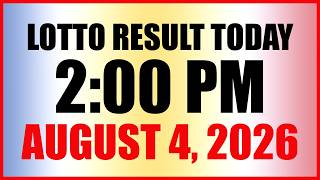 Lotto Result Today 2pm Draw August 4, 2026 Swertres Ez2 PCSO