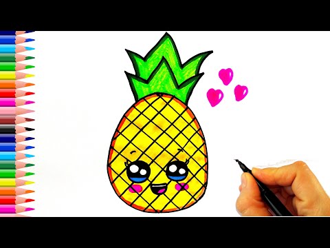 Sevimli Ananas Nasıl Çizilir? 🍍  How To Draw a Cute Pineapple - Ananas Çizimi