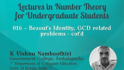 016-Number Theory-Bezout GCD problems