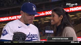 Freddie Freeman on Grand Slam and Yamamoto Dodgers Postgame interview 5/20/24