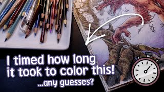 TIMING MYSELF while coloring this Kerby Rosanes&#39; double-spread! Guess how long it took? Mythomorphia