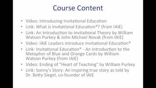 EDUC641: Introduction to Invitational Education® - Unit 1 Overview
