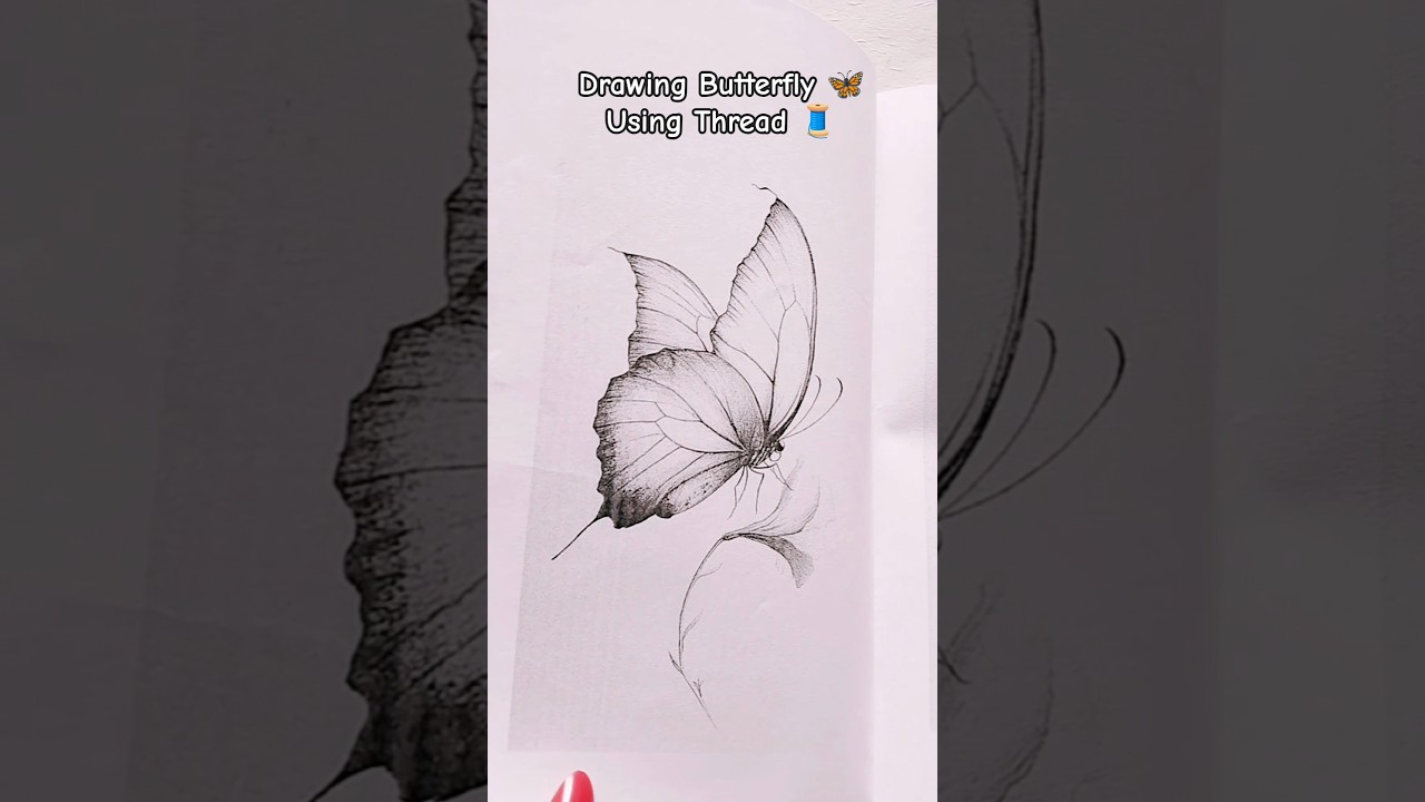 Butterfly 🦋 drawing without using pencil #artwork #shortsfeed