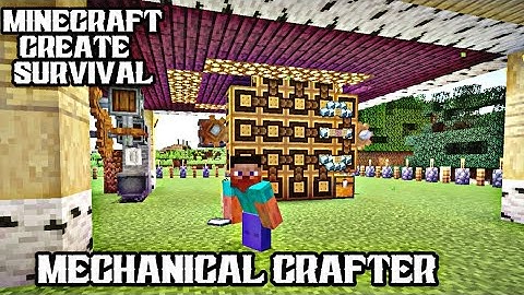 I BUILT MECHANICAL CRAFTER AND CRUSHING WHEEL / MINECRAFT CREATE SURVIVAL 11