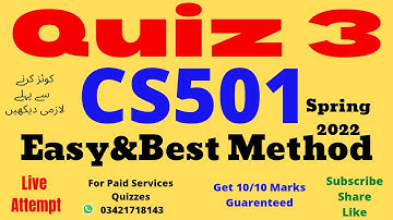 cs501 quiz 3 solved 2022 cs501 quiz 3 2022 cs501 quiz 3 solution spring 2022 cs501 quiz no 3 l4hwaqs