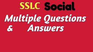 SSLC social science most expected question and answer