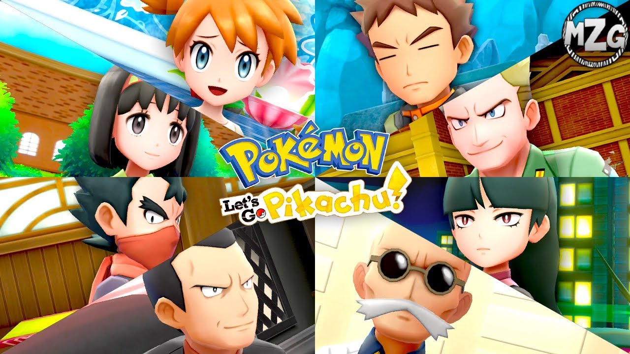 All Gym Leaders In Pokemon Let S Go Pokemon Let S Go Pikachu Eevee Zebratastic Moments Youtube