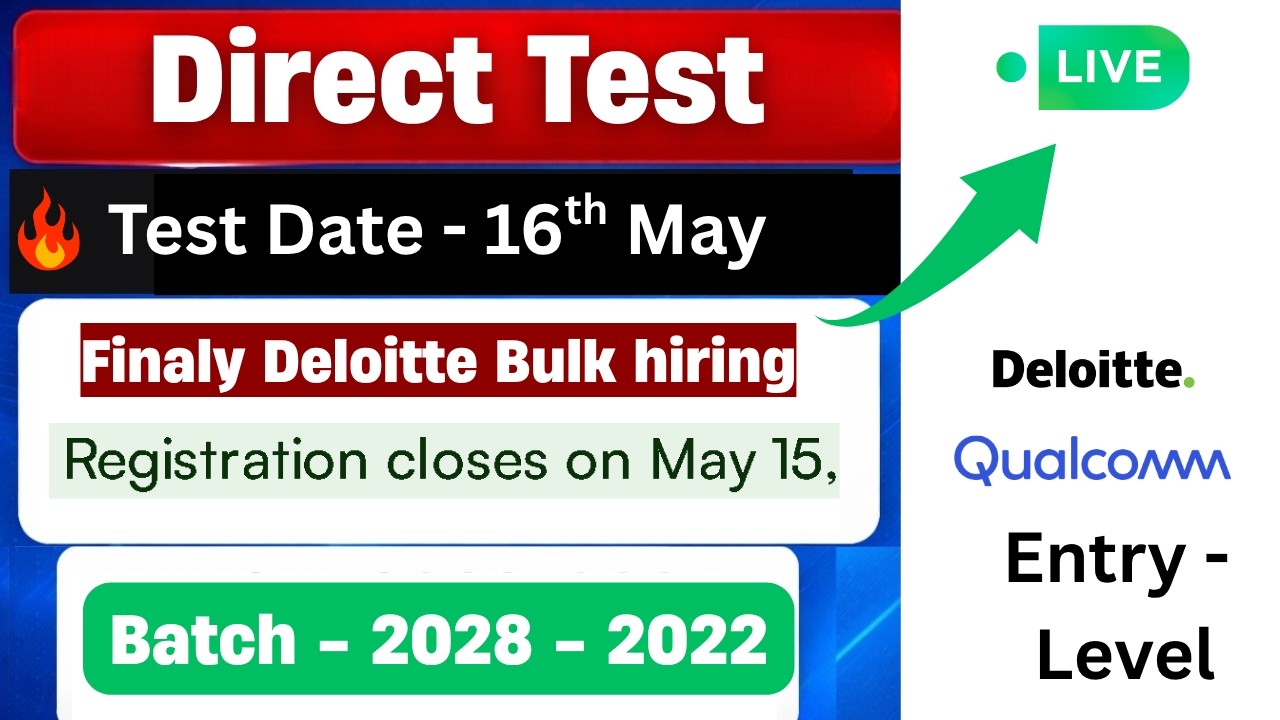 🔥Finally Deloitte Hiring 2025, 2024 Batch | Direct test Hiring 2025 ...