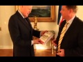 The president of Iceland receives a new book about Arctic convoys