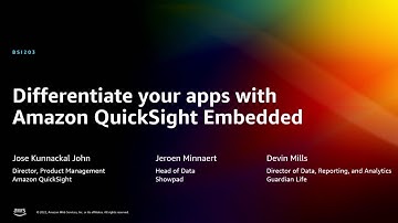 AWS re:Invent 2022 - Differentiate your apps with Amazon QuickSight embedded analytics  (BSI203)