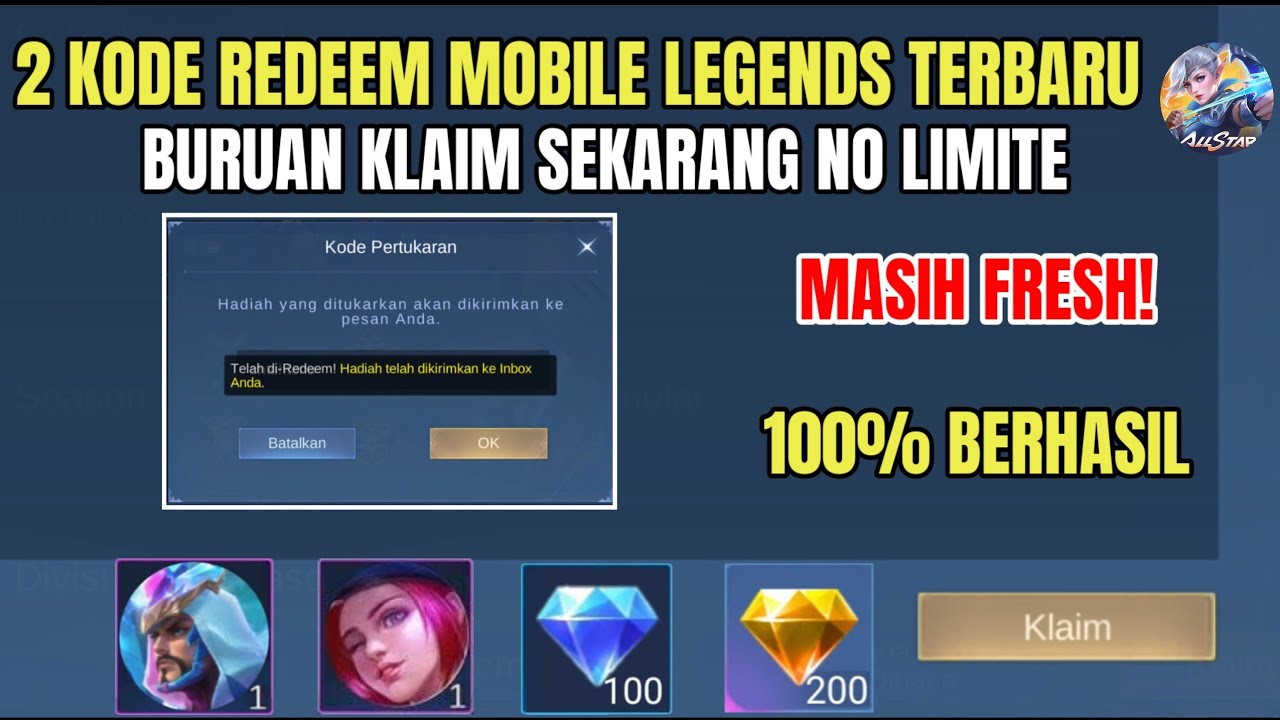 BURUAN KLAIM! 2 KODE REDEEM ML TERBARU KODE REDEEM MOBILE LEGENDS HARI ...