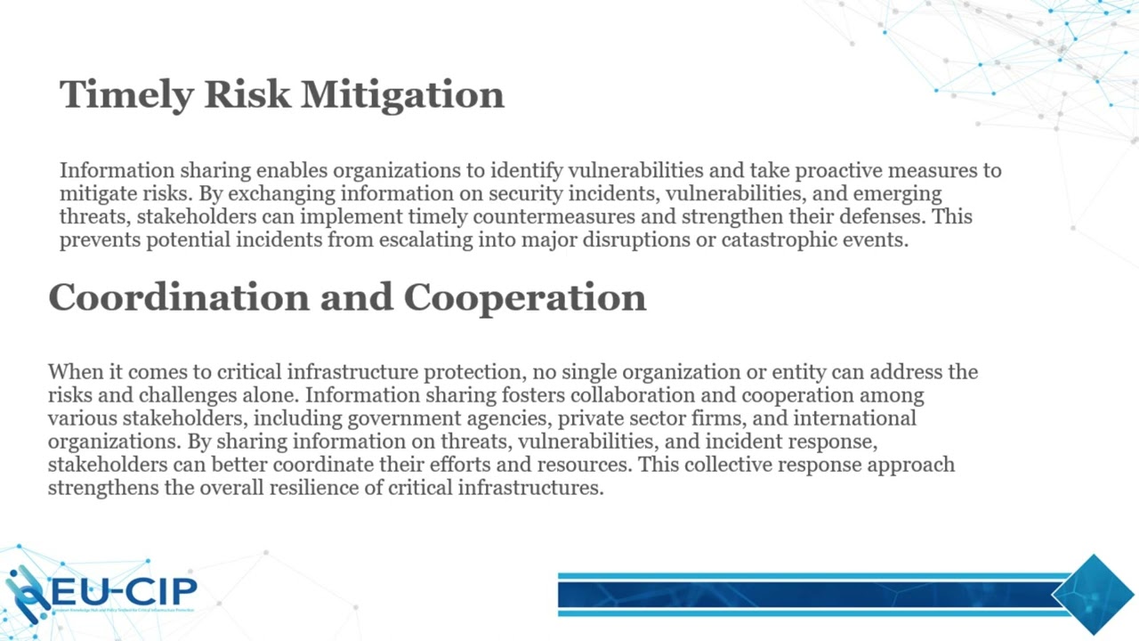 2.1. Role of information sharing in critical infrastructure protection