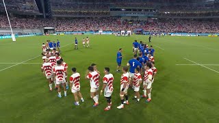 笑顔でハグ！試合後の日本代表とサモア代表【ラグビーワールドカップ