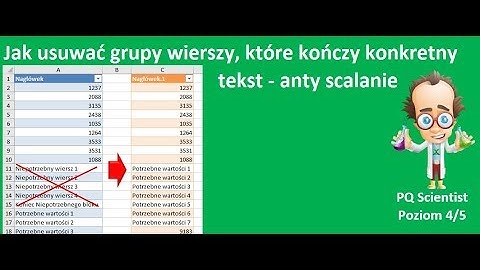 PowerQuery #11 - Jak usunąć grupy wierszy, które kończy konkretny tekst - anty scalanie