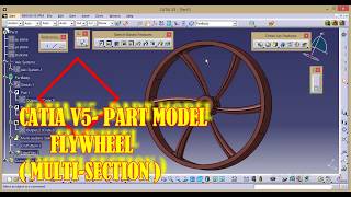 multi section solid in catia v5- flywheel
