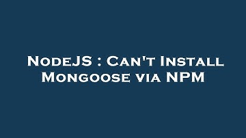 NodeJS : Can