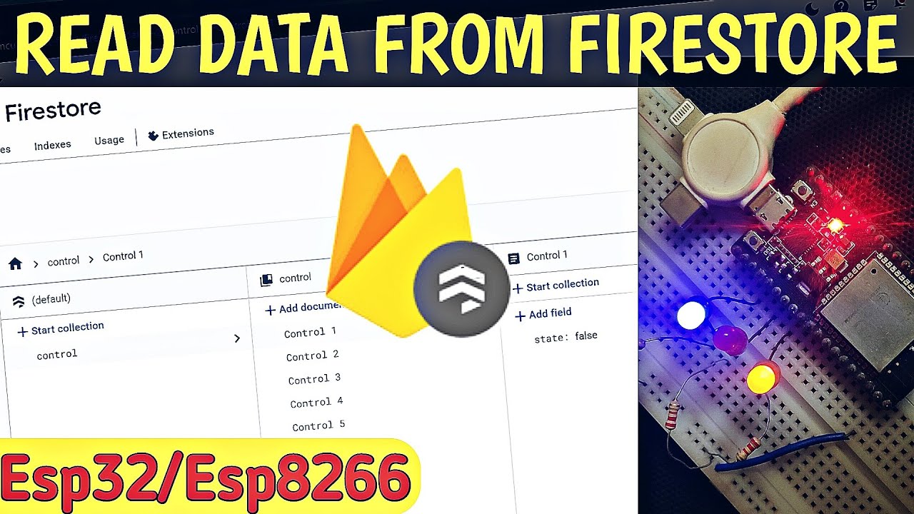 Read Data From FireStore With NodeMCU and Control LEDs - YouTube