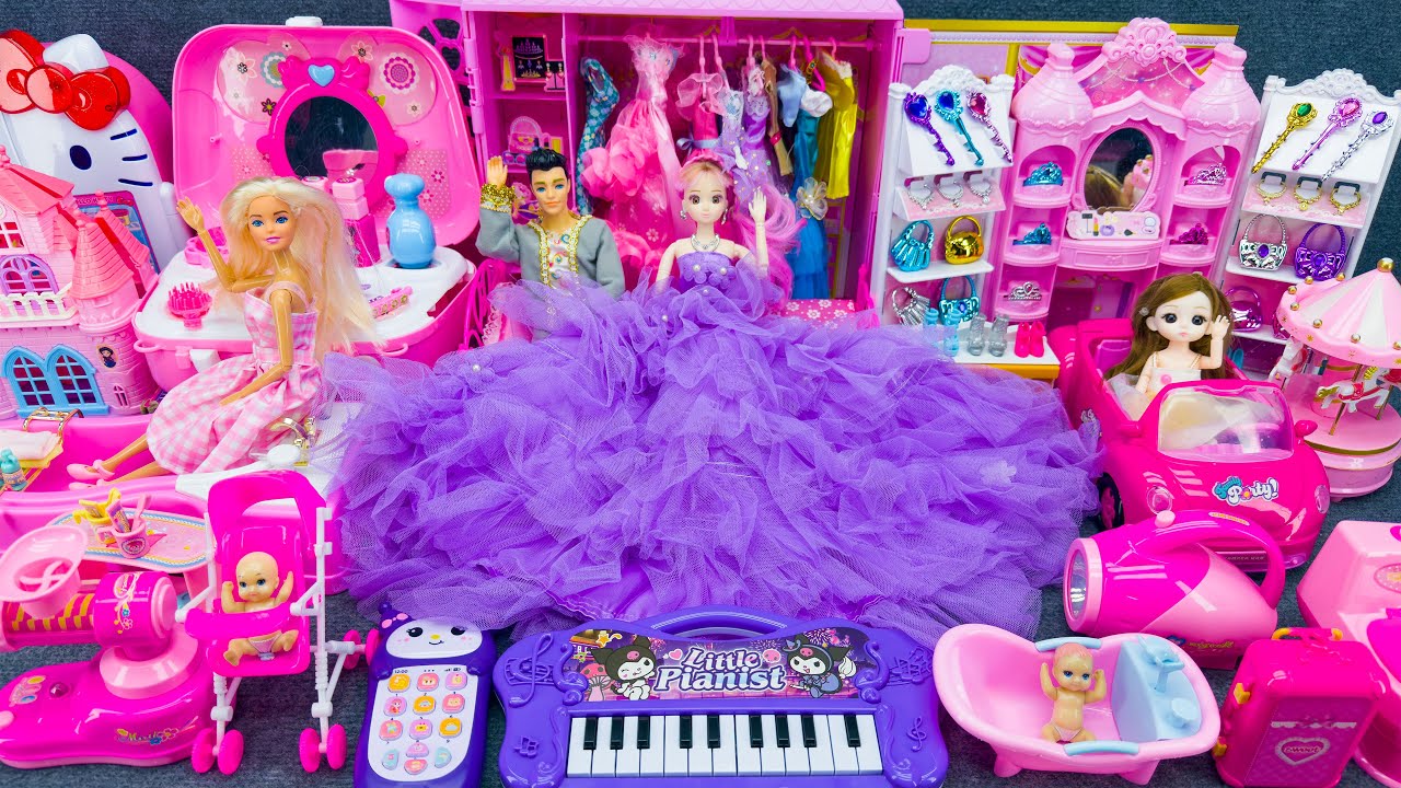 21 Minutes Satisfying Unboxing Super Royal Barbie Princess House and Bed Collection Toys Review ASMR