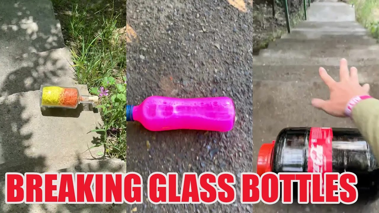 Breaking Glass Bottles & Balloon Drops 😱🔥 Crushing Crunchy & Soft Things! 