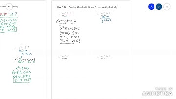 Algebra 2 Linear Quadratic Systems Algebraically