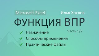 Уроки MS Excel - Функция ВПР (Часть 1) / Как работает, возможности, практика / Илья Хохлов