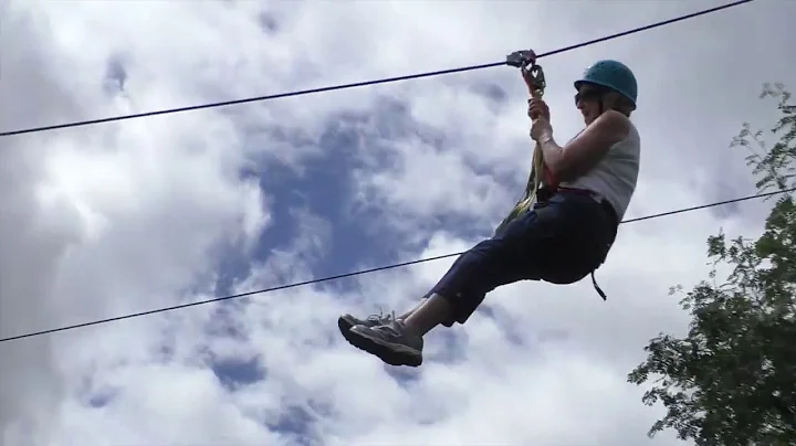 75-year-old Helen Keating goes ziplining for her b...