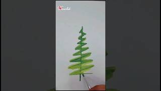 How To Draw & Paint Easy Christmas Tree With Drawlish Paints