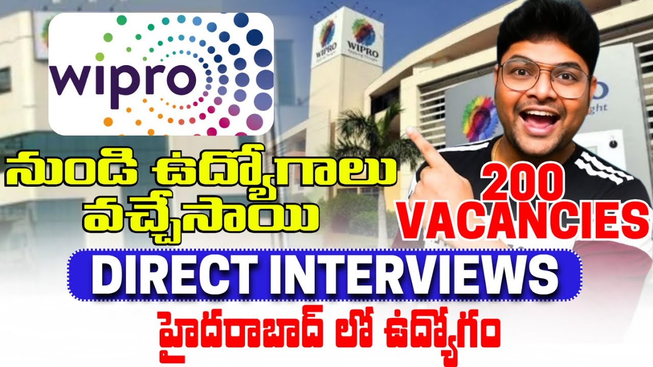 👌Wipro Direct Interview | 200 VACANCIES | No Coding Job | Latest Jobs in Telugu | V the Techee