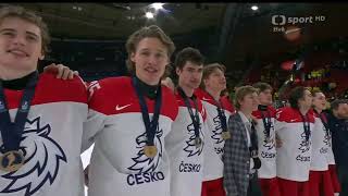 Česká hymna bronz MS 2023 U20 hokej