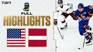 USA vs. Latvia FULL HIGHLIGHTS -- 2024 World Junior Championship quarter-final