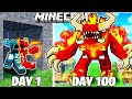 I survived 100 days as a fire warden in minecraft