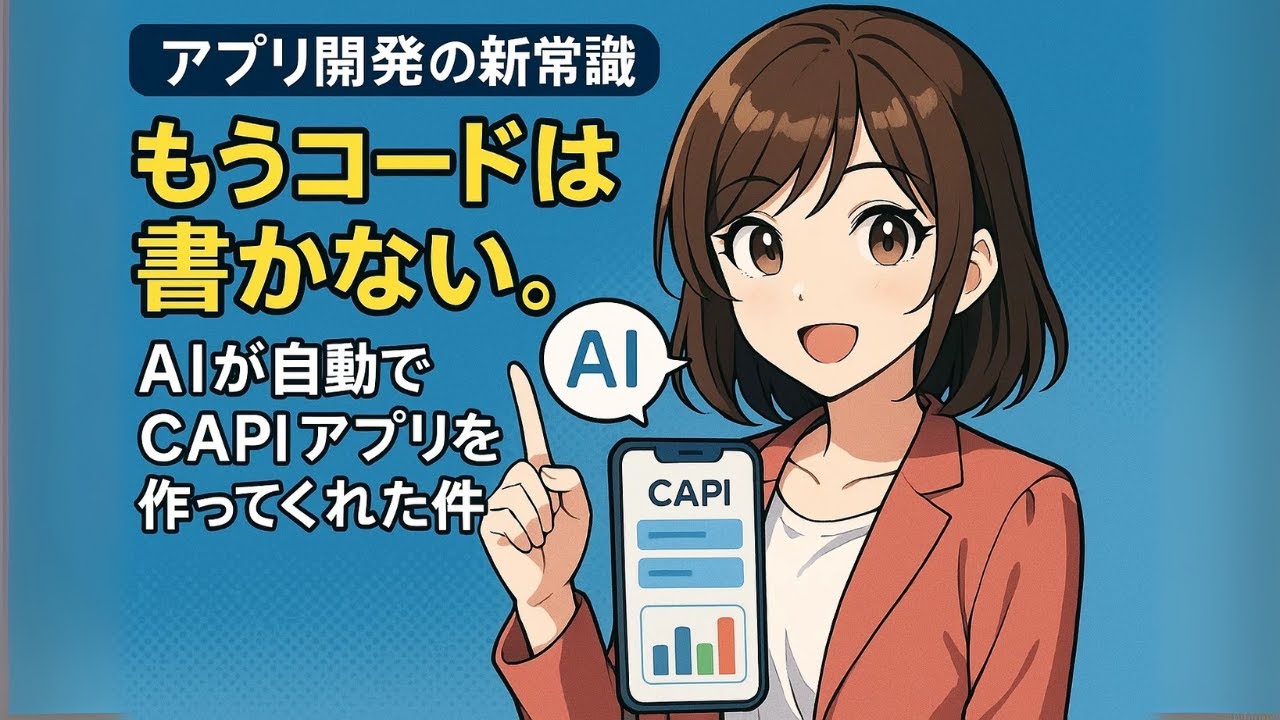 【アプリ開発の新常識】もうコードは書かない。AIが自動でCAPIアプリを作ってくれた件。 - YouTube