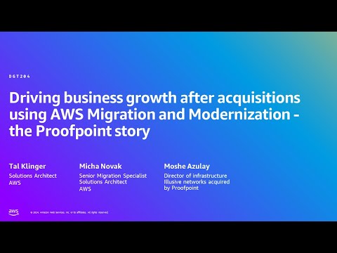 AWS Summit Tel Aviv 2024 - How ProofPoint grew their business migrating to AWS (DGT204) Episode cover