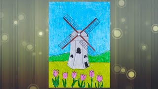 #20 Cách vẽ cối xay gió/ How to draw a Windmill screenshot 3